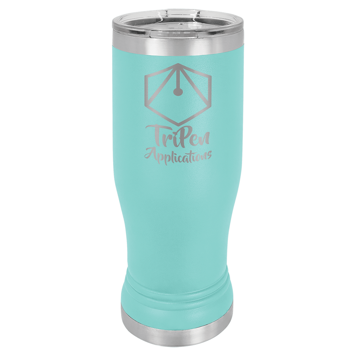 Teal 14 oz. Polar Camel Pilsner with Clear Lid
