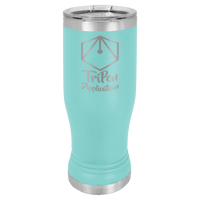 Teal 14 oz. Polar Camel Pilsner with Clear Lid