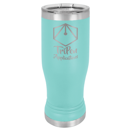 Teal 14 oz. Polar Camel Pilsner with Clear Lid
