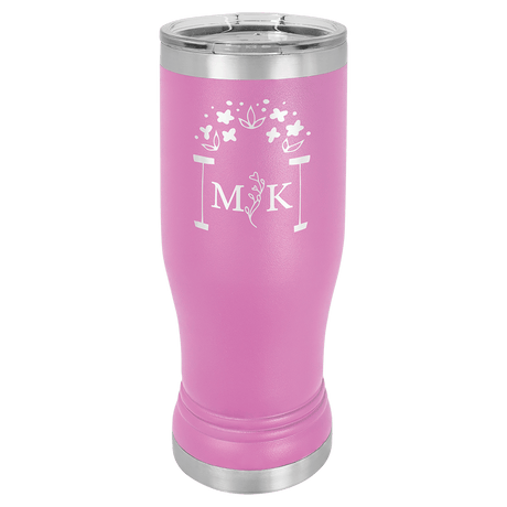 Light Purple 14 oz. Polar Camel Pilsner with Clear Lid