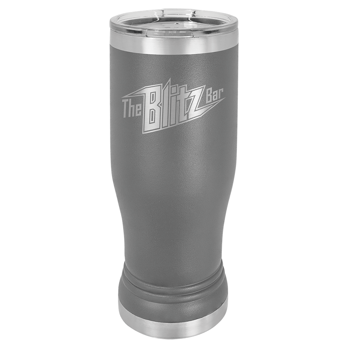 Dark Gray Polar Camel 14 oz. Pilsner with Clear Lid