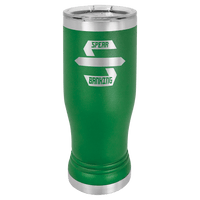 Green 14 oz. Polar Camel Pilsner with Clear Lid